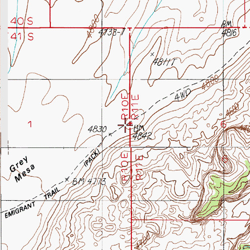 Topographic Map of Grey Mesa, UT
