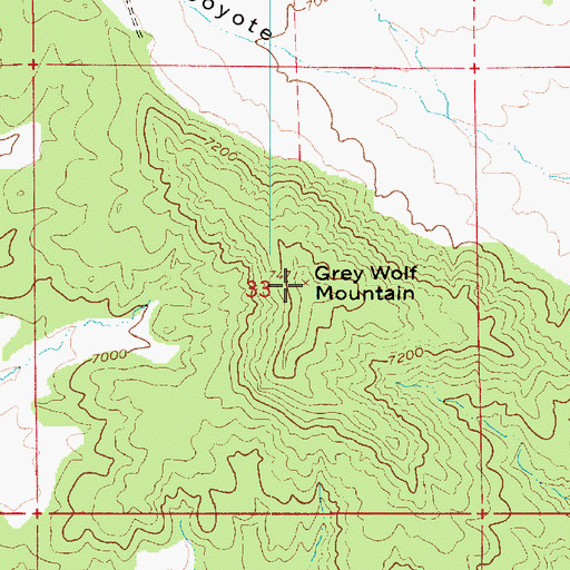Topographic Map of Grey Wolf Mountain, UT