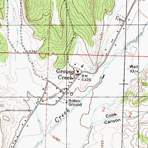 Topographic Map of Grouse Creek, UT