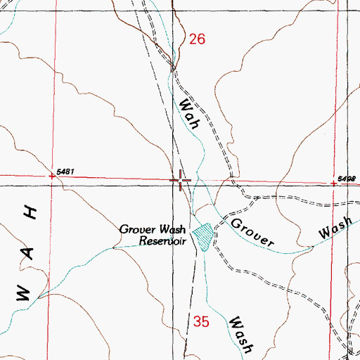 Topographic Map of Grover Wash, UT