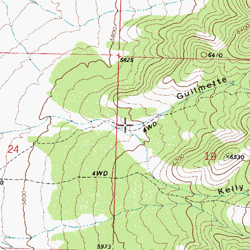 Topographic Map of Guilmette Gulch, UT