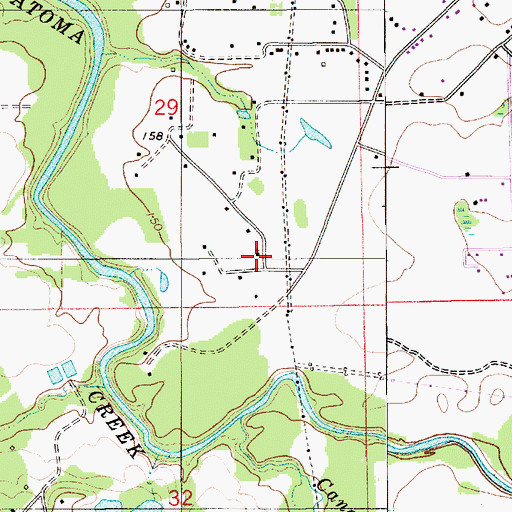 Topographic Map of Saint Matts Church, AL
