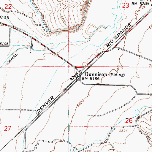 Topographic Map of Gunnison, UT