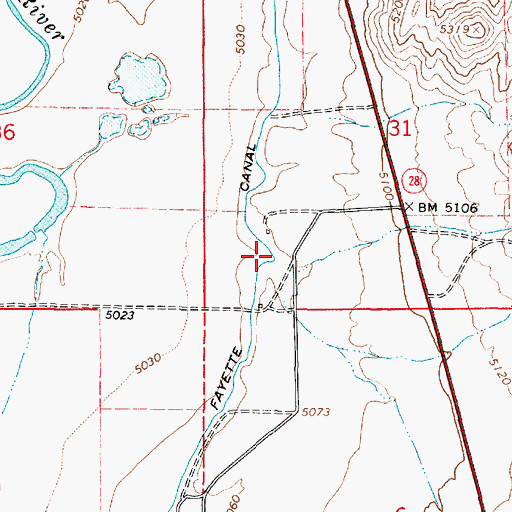 Topographic Map of Gunnison Fayette Canal, UT