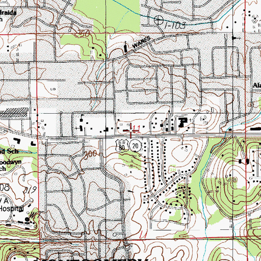 Topographic Map of Saint Paul Lutheran Church, AL