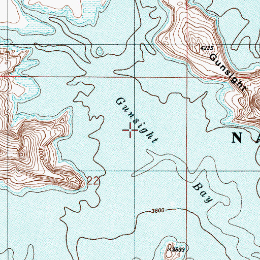 Topographic Map of Gunsight Bay, UT