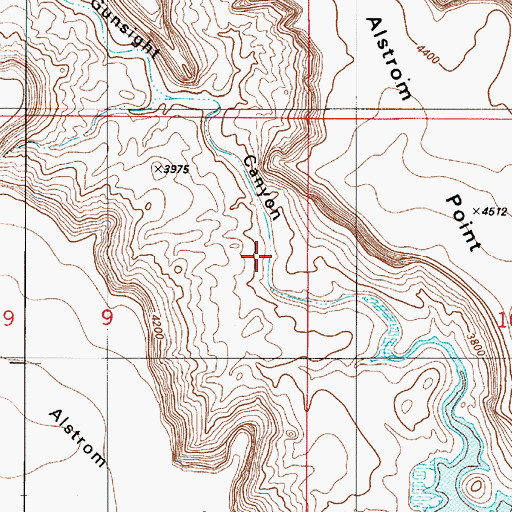 Topographic Map of Gunsight Canyon, UT