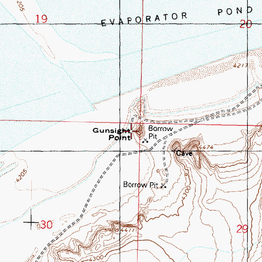 Topographic Map of Gunsight Point, UT