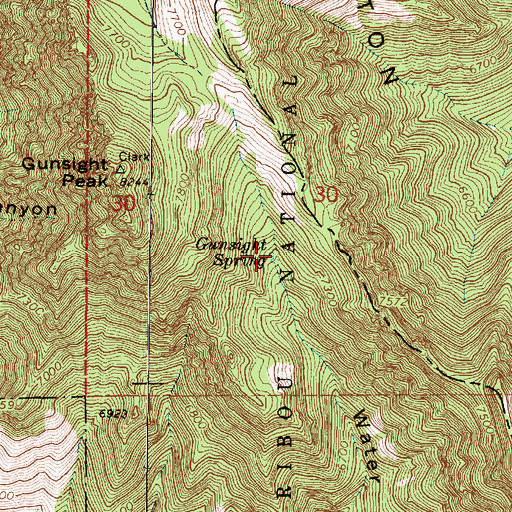Topographic Map of Gunsight Spring, UT
