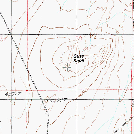Topographic Map of Guss Knoll, UT