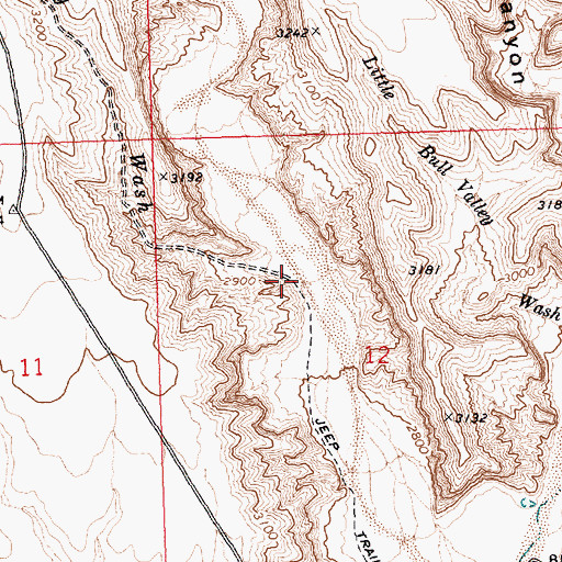 Topographic Map of Guy Wash, UT