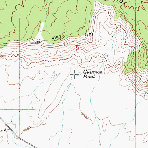 Topographic Map of Guymon Pond, UT