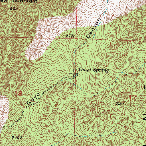 Topographic Map of Guyo Spring, UT