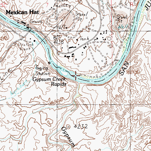 Topographic Map of Gypsum Creek, UT