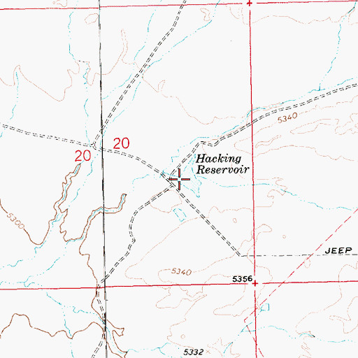 Topographic Map of Hacking Reservoir, UT