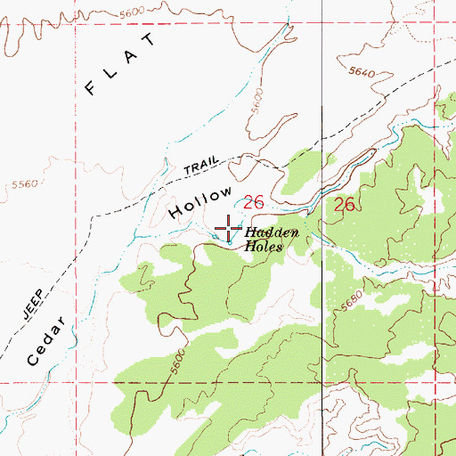 Topographic Map of Hadden Holes, UT