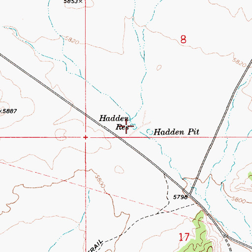 Topographic Map of Hadden Reservoir, UT