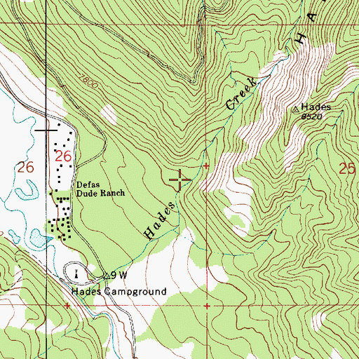 Topographic Map of Hades Canyon, UT