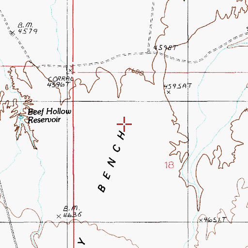 Topographic Map of Halfway Bench, UT