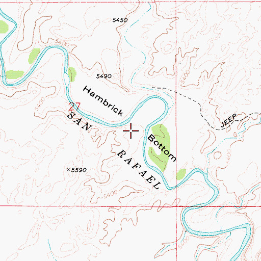 Topographic Map of Hambrick Bottom, UT