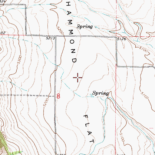 Topographic Map of Hammond Flat, UT