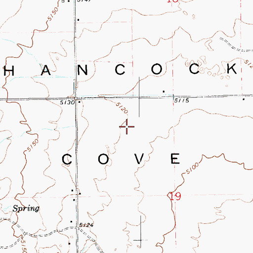Topographic Map of Hancock Cove, UT