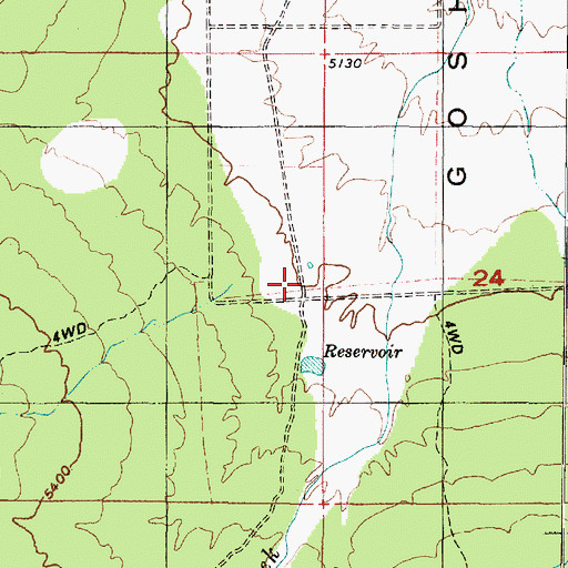 Topographic Map of Hancock Ranch, UT