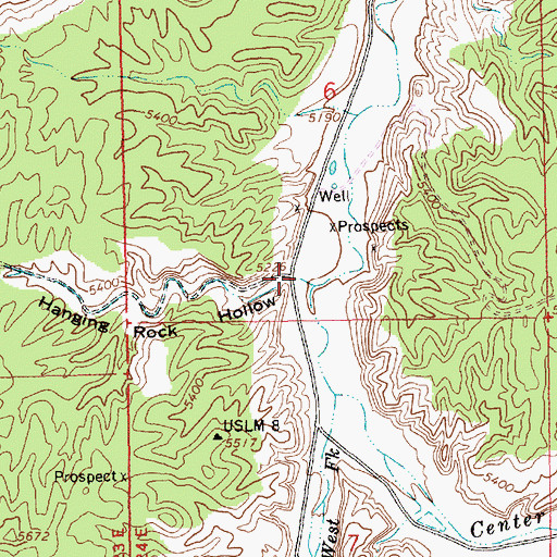 Topographic Map of Hanging Rock Hollow, UT