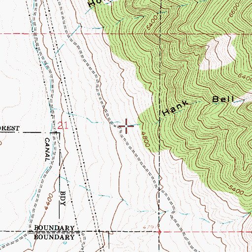 Topographic Map of Hank Bell Canyon, UT
