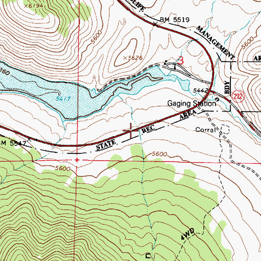 Topographic Map of Hanks Canyon, UT