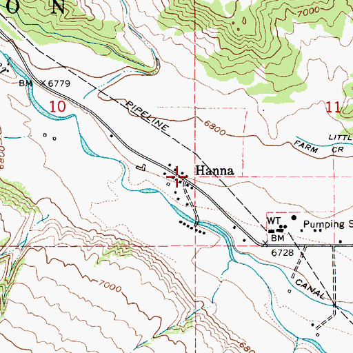 Topographic Map of Hanna, UT