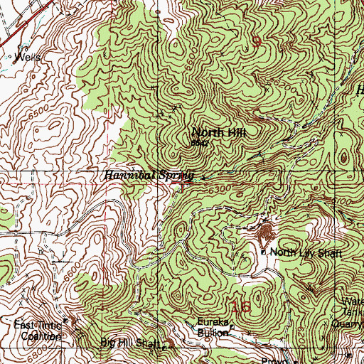 Topographic Map of Hannibal Spring, UT