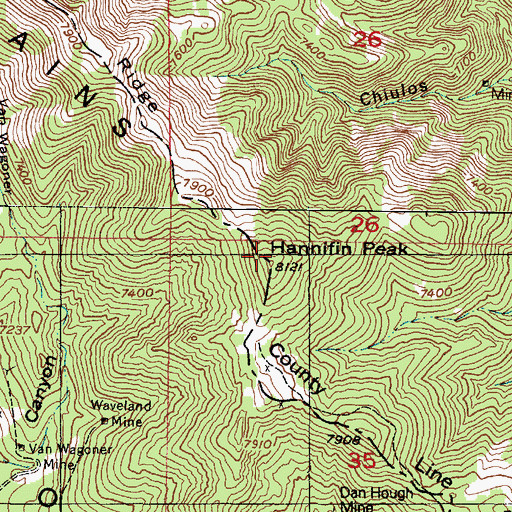 Topographic Map of Hannifin Peak, UT