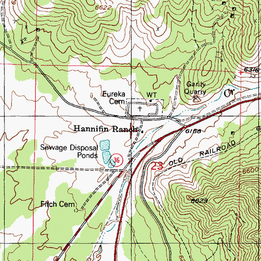 Topographic Map of Hannifin Ranch, UT