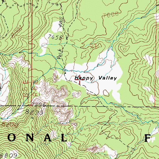 Topographic Map of Happy Valley, UT