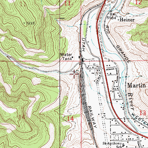 Topographic Map of Hardscrabble Canyon, UT