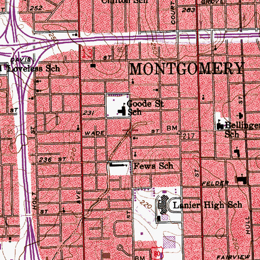 Topographic Map of Second Christian Church, AL