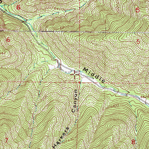 Topographic Map of Harkers Canyon, UT