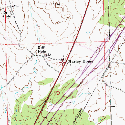 Topographic Map of Harley Dome, UT