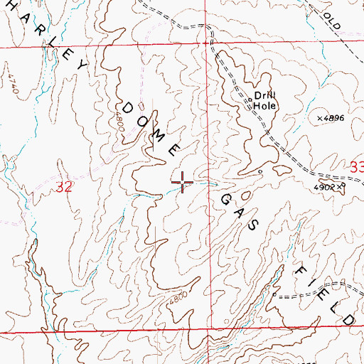 Topographic Map of Harley Dome Gas Field, UT