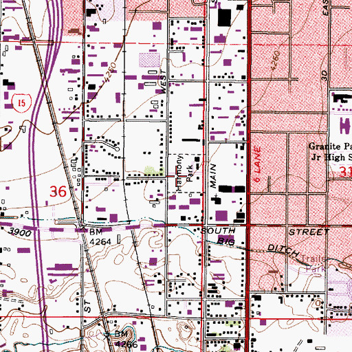 Topographic Map of Harmony Park, UT