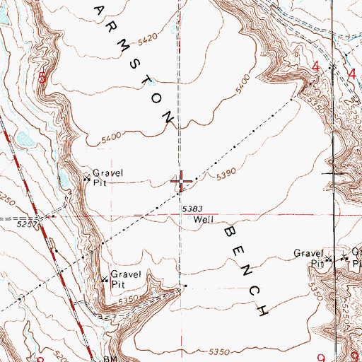 Topographic Map of Harmston Bench, UT
