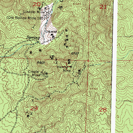 Topographic Map of Harriet Mine, UT