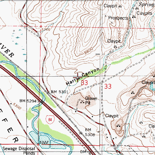 Topographic Map of Harris Canyon, UT
