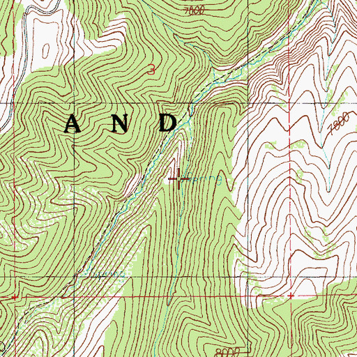 Topographic Map of Harris Fork, UT