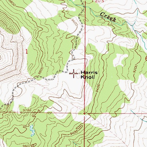 Topographic Map of Harris Knoll, UT