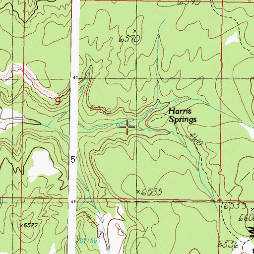 Topographic Map of Harris Springs, UT