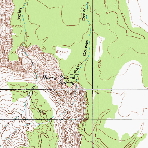 Topographic Map of Harry Colwes Draw, UT