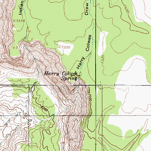 Topographic Map of Harry Colwes Spring, UT