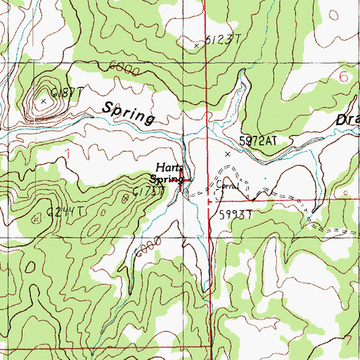 Topographic Map of Harts Spring, UT